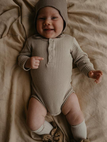 The Simple Folk Ribbed Onesie, Ecru